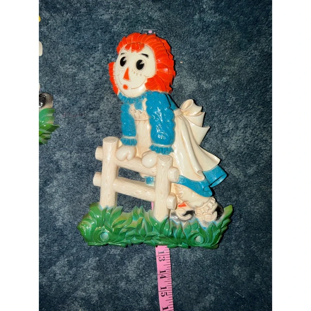 Vintage Raggedy Ann Andy Wall‎ Decor Set 3pc Multicolor Good  Art 1977